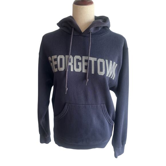 Georgetown Unisex Blue Hoodie Sz S - Picture 1 of 4